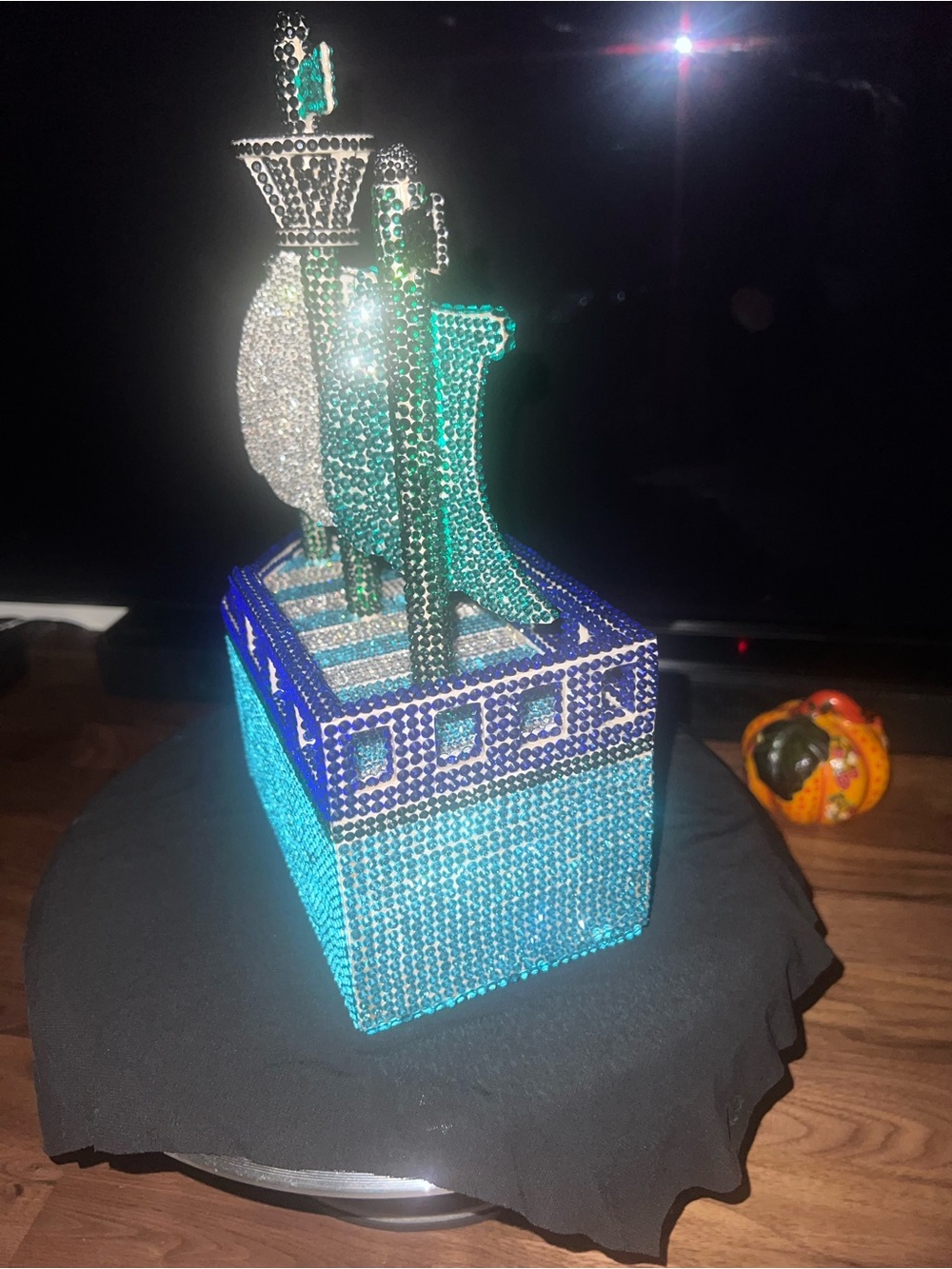 Novelty Austrian Crystal Ship Birdhouse- Handmade - Picture 4 of 7